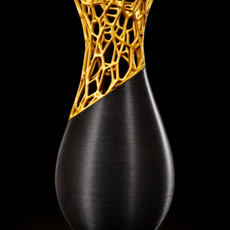 Flower Vase - Black & Gold